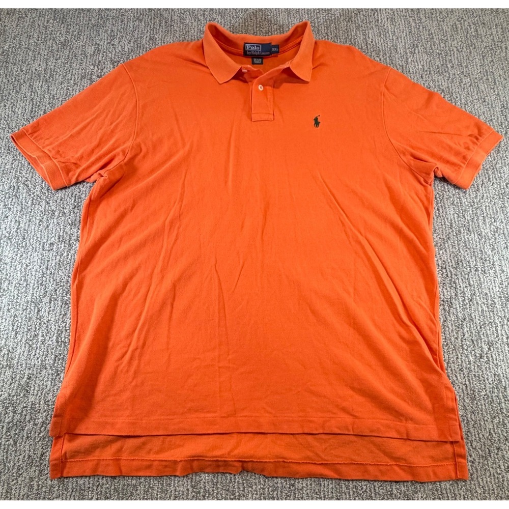 Polo Ralph Lauren Polo Shirt Mens XXL Orange Short Sleeve Cotton Pique Pony Logo